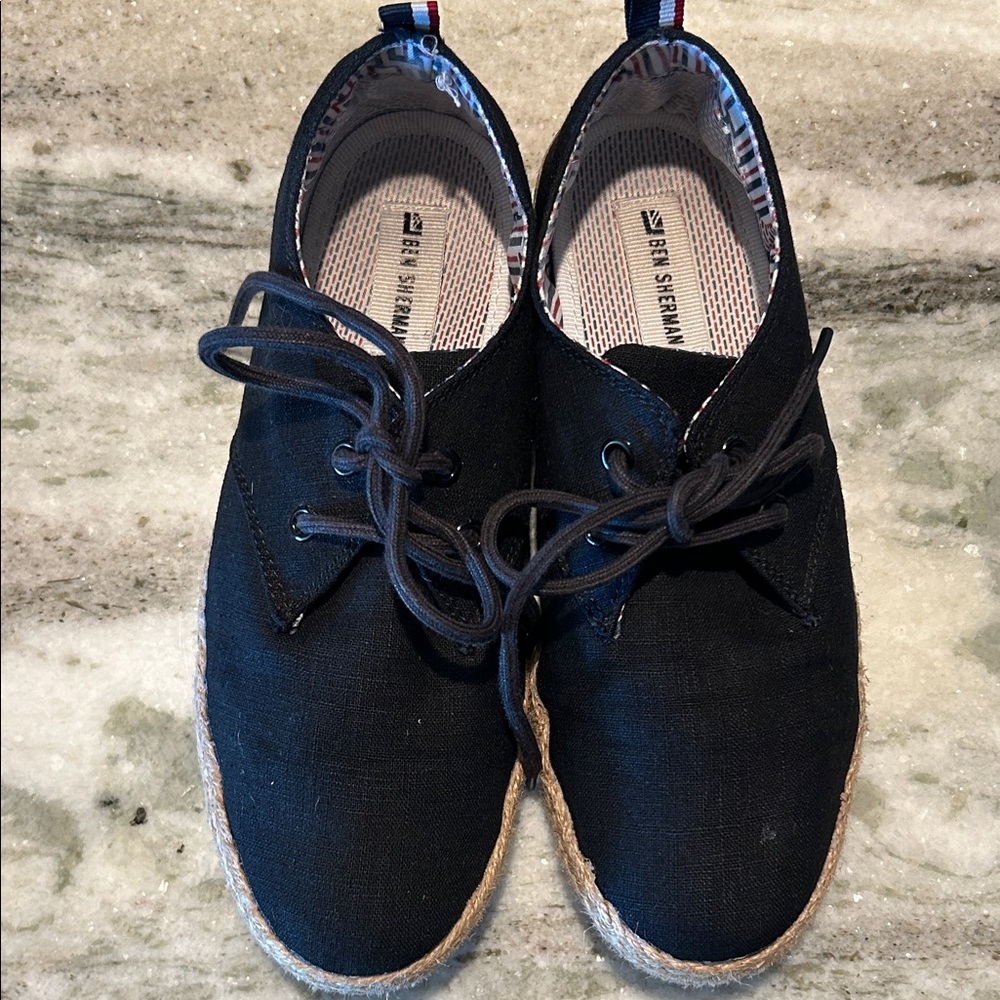 Ben Sherman Black Canvas Espadrille Shoes